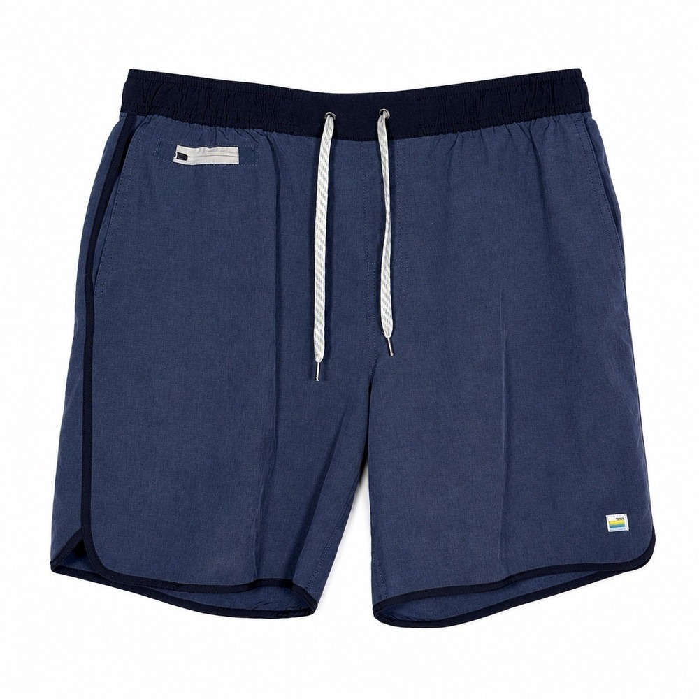 Vuori Banks Short Unlined 7" Mens XL Azure Linen Texture V330 Stretch Hybrid